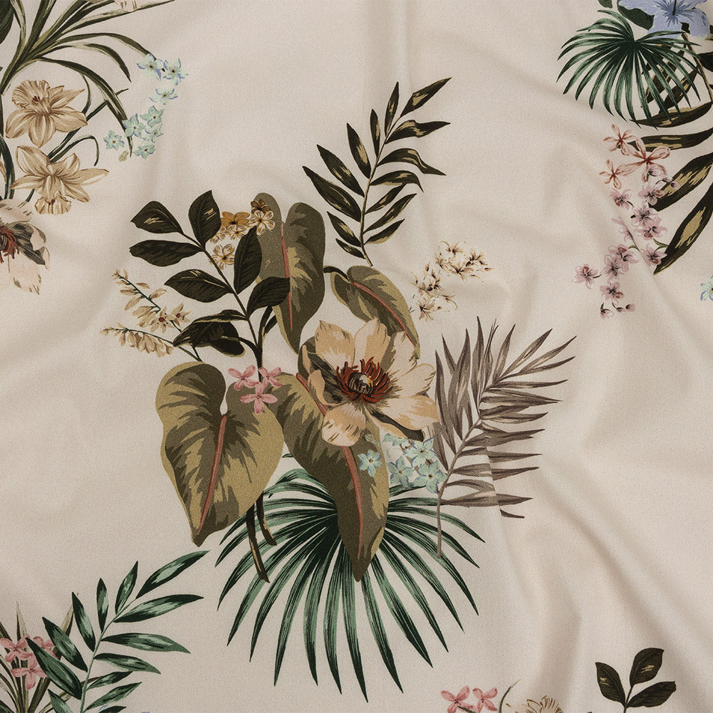 Mood Exclusive Pale Beige Floral Frenzy Stretch Cotton Twill - Joann Fabrics