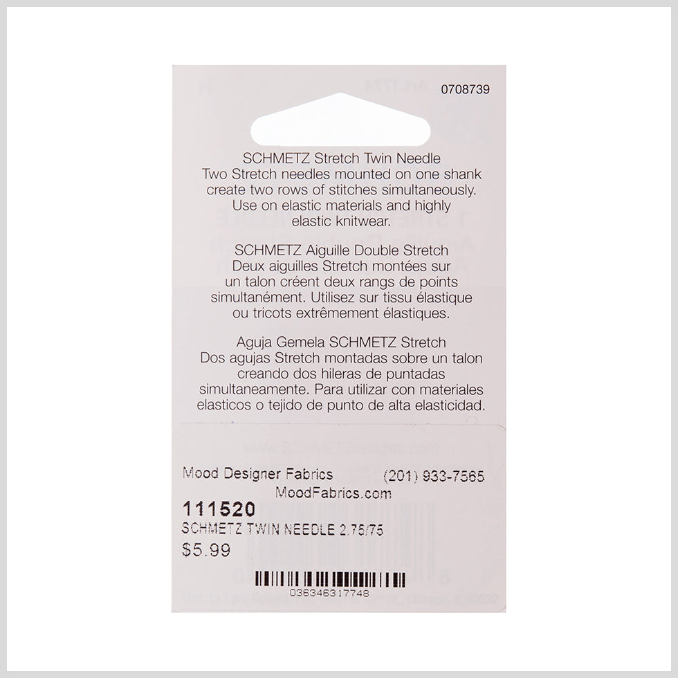 Schmetz Stretch Twin Machine Needle - 2.5/75 - 1 ct - Joann Fabrics