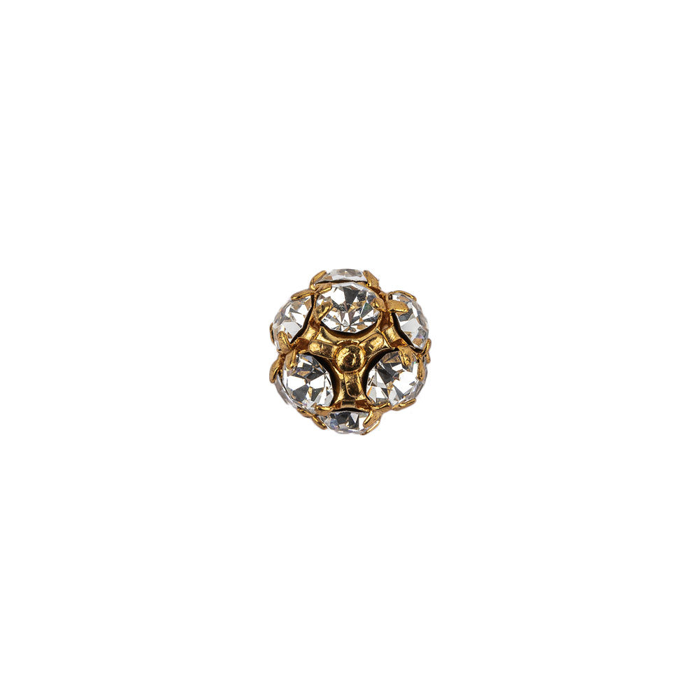 Vintage Swarovski Crystal Rhinestones and Gold Metal Shank Back Ball Button - 16L/10mm - Joann Fabrics