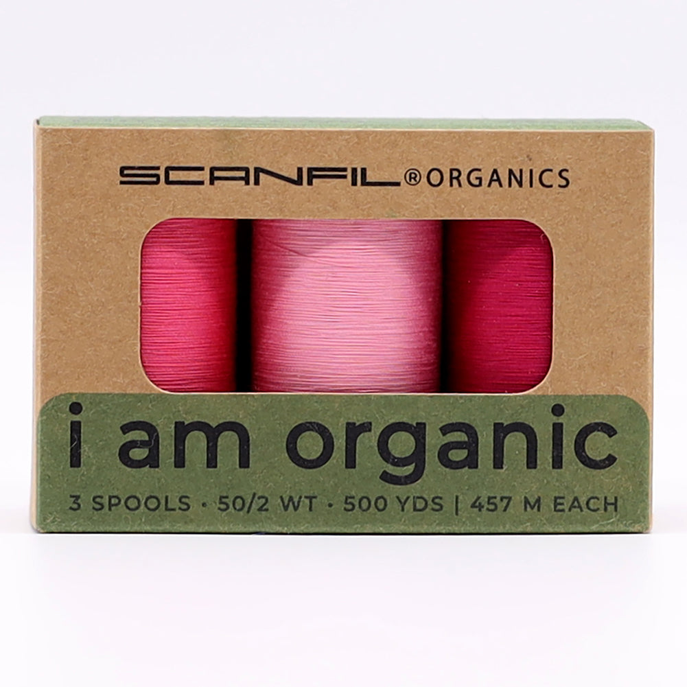 SCANFIL® 50wt Organic Pima Cotton Thread Trio Set - 3ct 500yd Spools - Pretty Pinks - Joann Fabrics