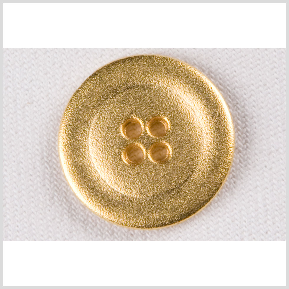 Metal 4-Hole Button - 36L/23mm - Bright Gold Grainy Textured Rolled Rim - Joann Fabrics