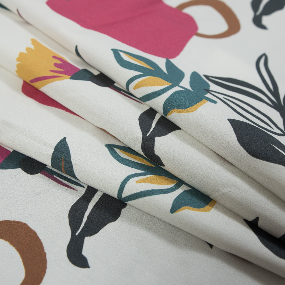 Cotton Poplin - Pink Sorbet Shapes and Flowers - Midnight Swing Print - Mood Exclusive Avenable Collection - Joann Fabrics