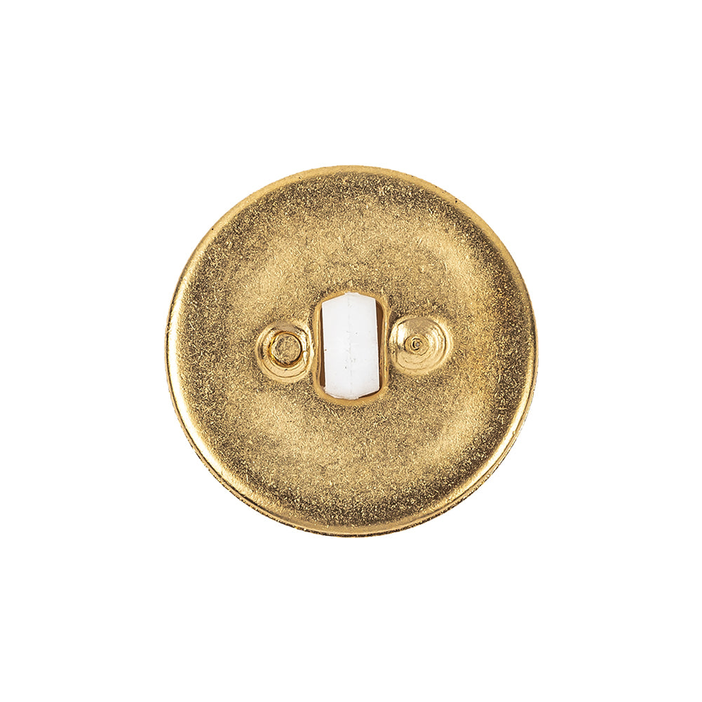 White and Gold Rimmed 2-Piece Shank Back Plastic Button - 36L/23mm - Joann Fabrics