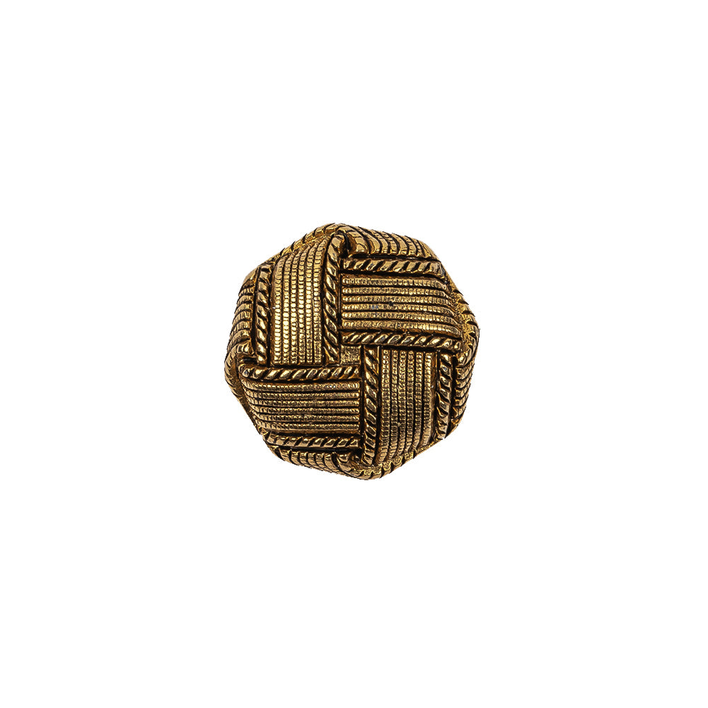 Italian Matte Gold Plated Faux Woven Shank Back Button - 24L/15mm - Joann Fabrics