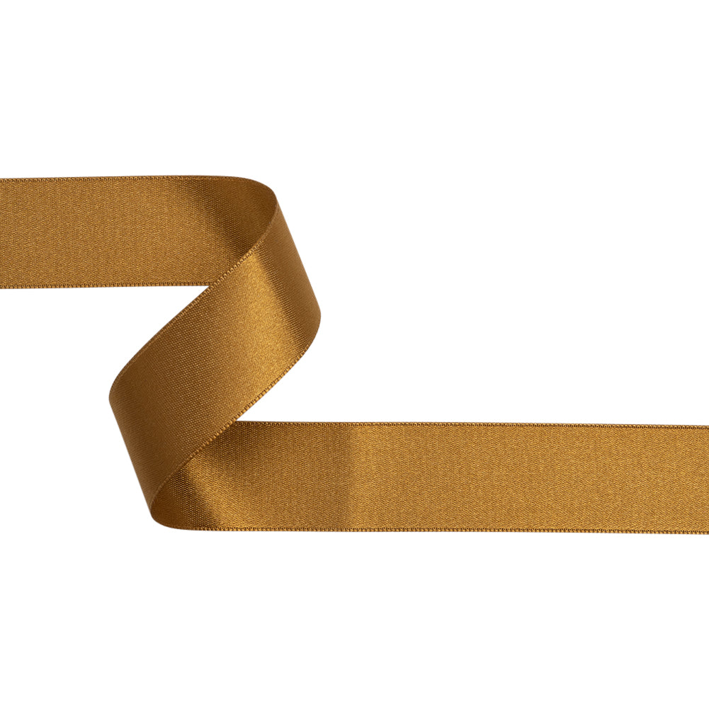 Dark Gold Double Face French Satin Ribbon - 1
