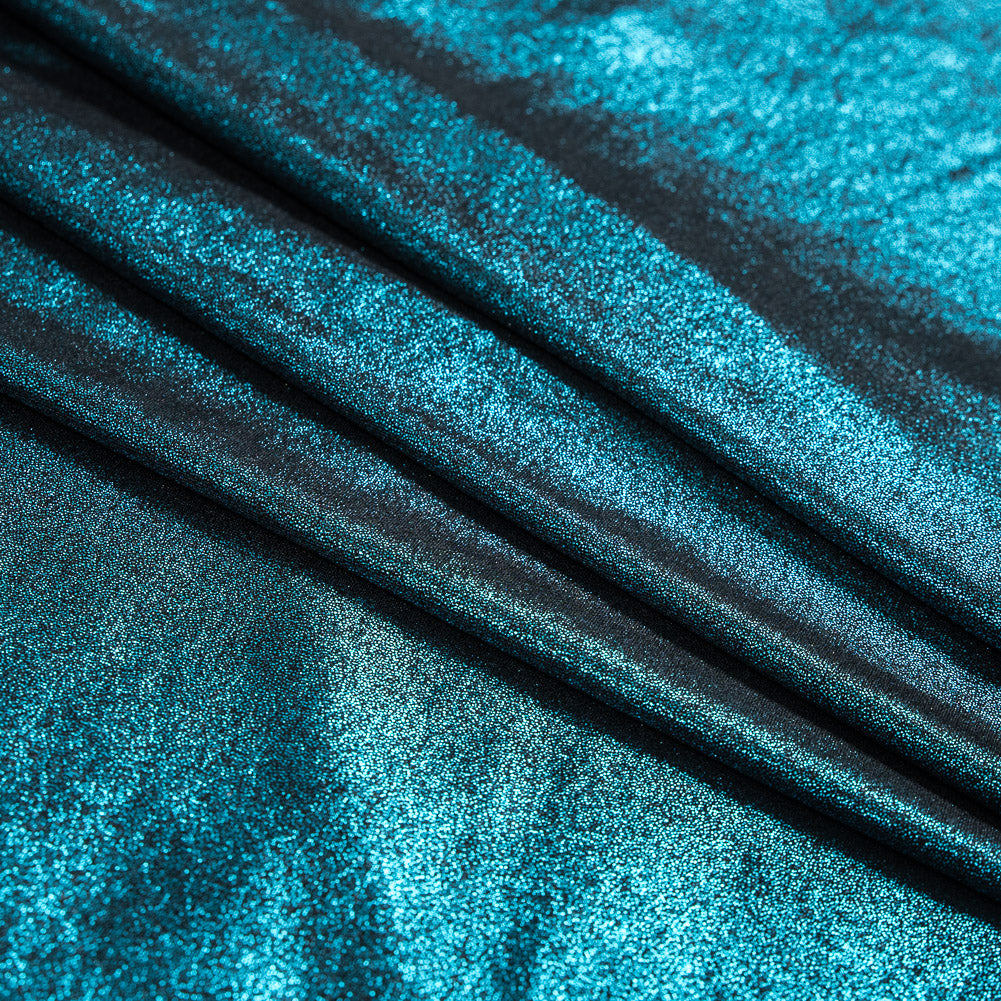 Metallic Teal All-Over Foil Knit - Joann Fabrics