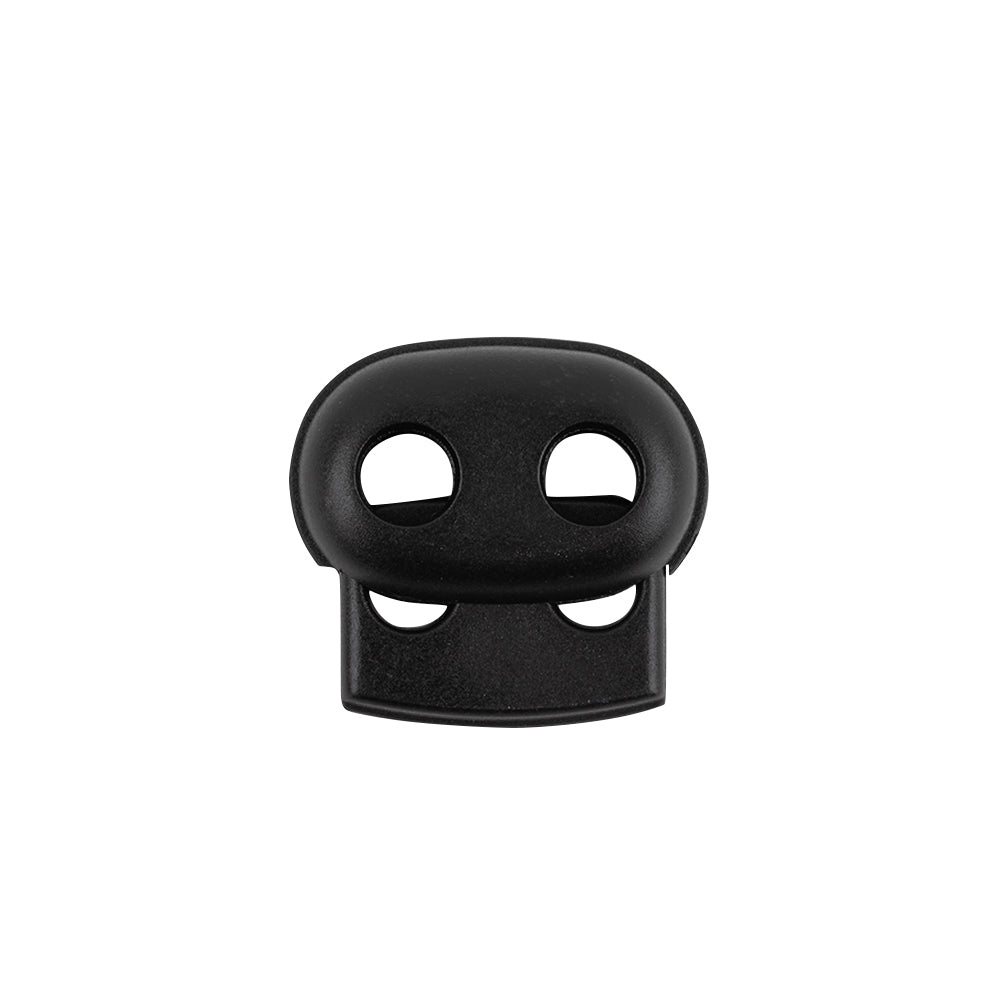 Matte Black Dual Drawstring Stopper Closure - 0.875