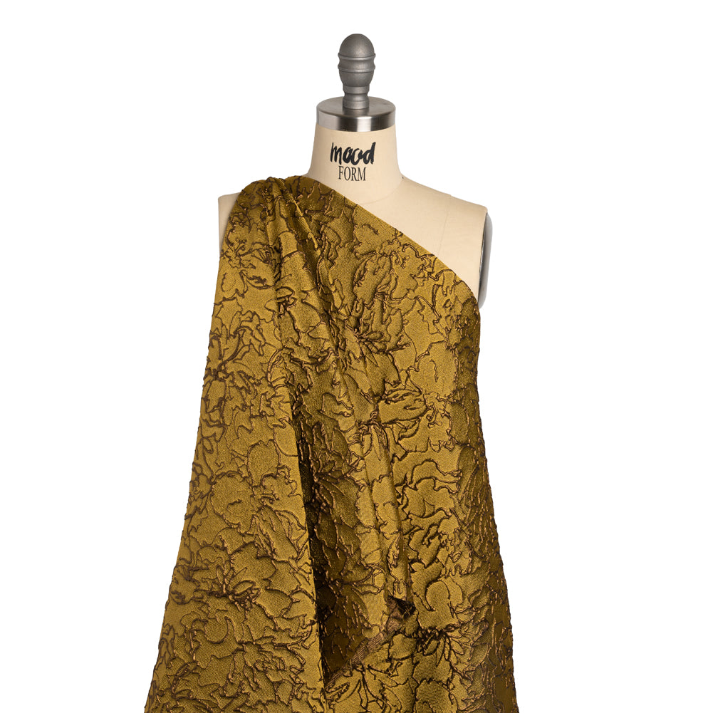 Metallic Luxury Brocade - Gold and Bronze Floral Outlines - Joann Fabrics