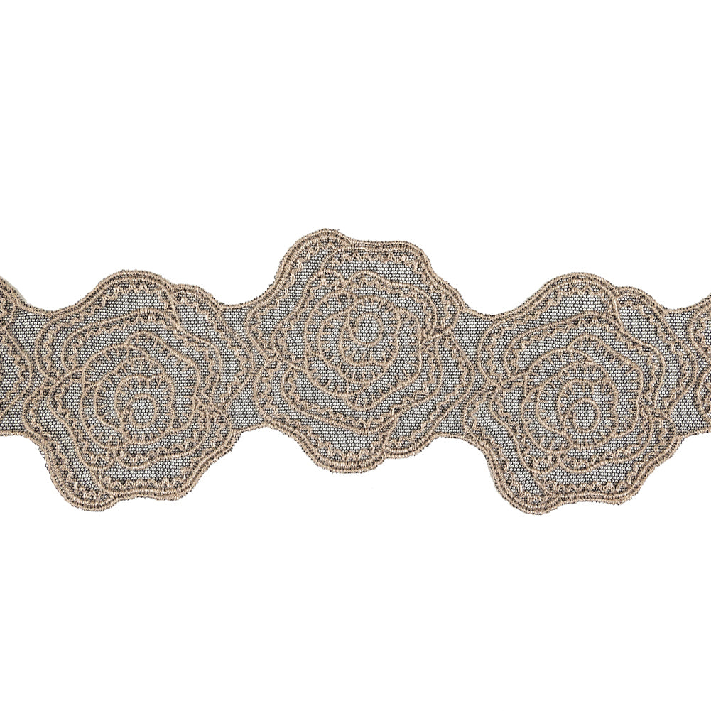 Dark Beige Embroidered & Eyelet Lace - Joann Fabrics