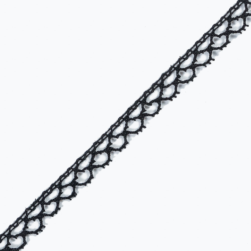 Black European Cotton Crochet Trim - 0.375