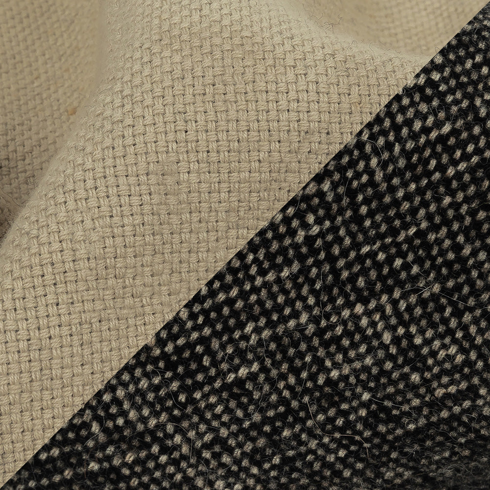 Jet Black and Oyster Gray Basketwoven Wool Double Cloth - Joann Fabrics