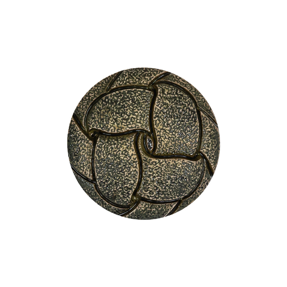 Italian Dusty Olive Knotted Leather-Look Shank Back Plastic Button - 36L/23mm - Joann Fabrics