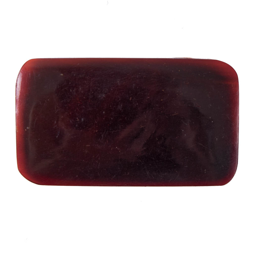Amber Rectangular Horn Button - 1.375