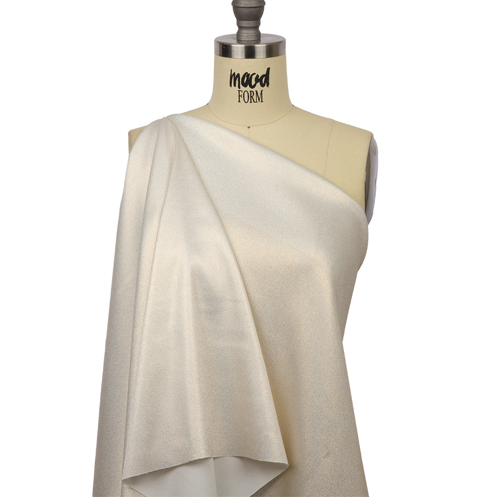 Stretch Polyester Crepe with Gold Foiling - White - Devyn Collection - Joann Fabrics