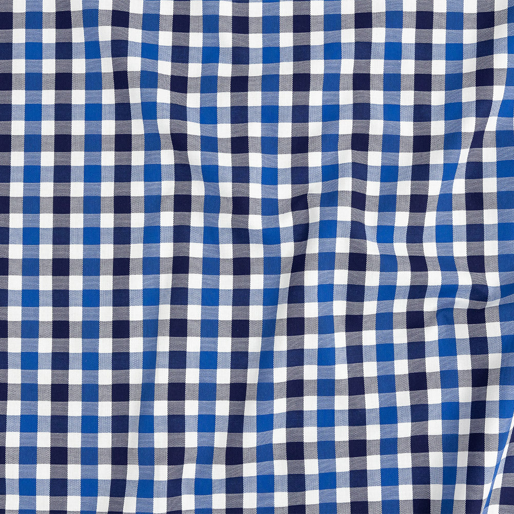 Premium Blueprint and Navy Large Tattersall Checkered Cotton Shirting - Joann Fabrics