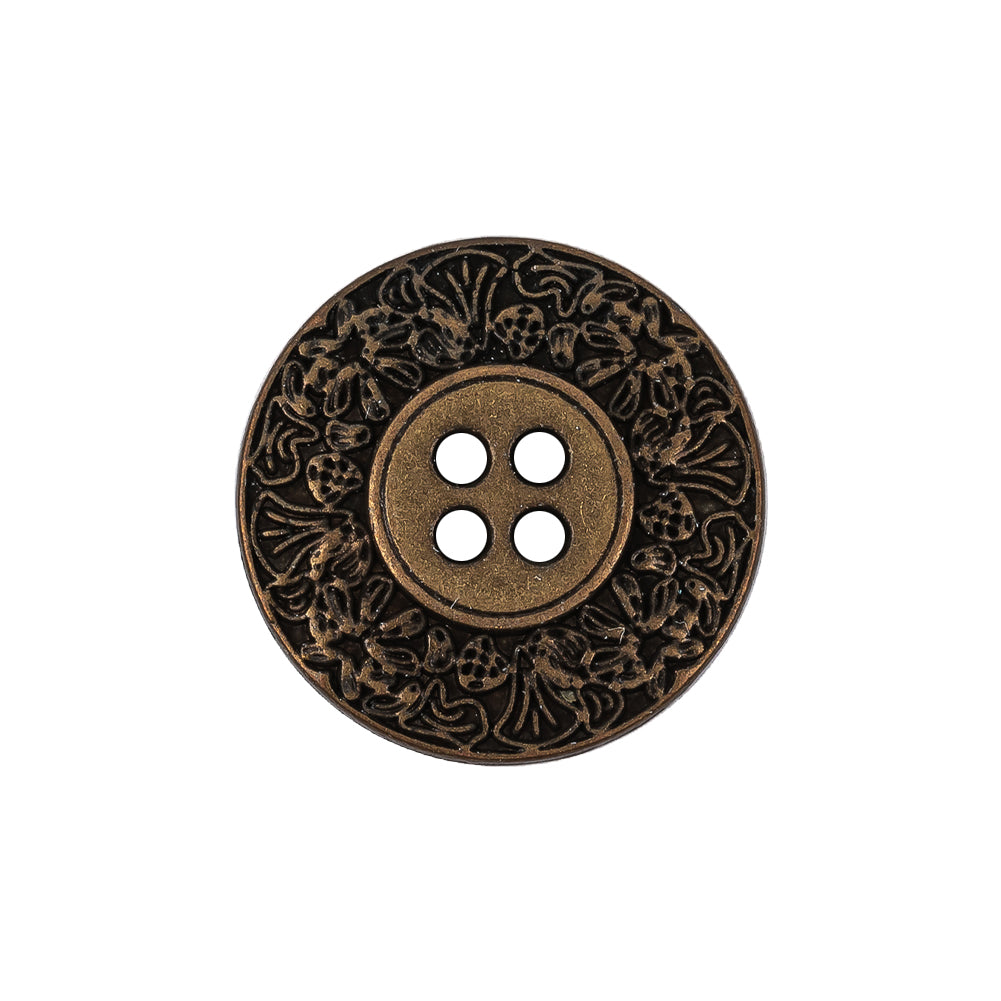Italian Bronze Floral Metal Button - 36L/23mm - Joann Fabrics