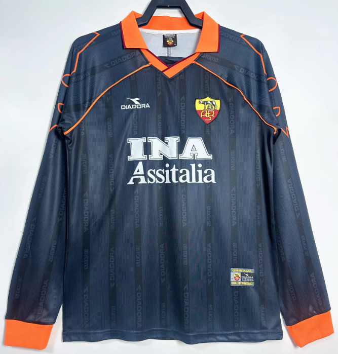 1999/2000 Long Sleeve Retro Roma Third Away Football Jersey 1:1 Thai Quality
