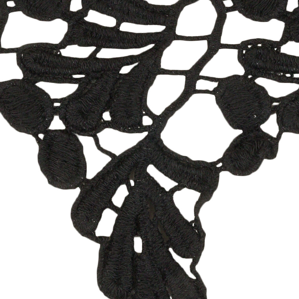 Black Leaves and Berries Lace Trim - 5