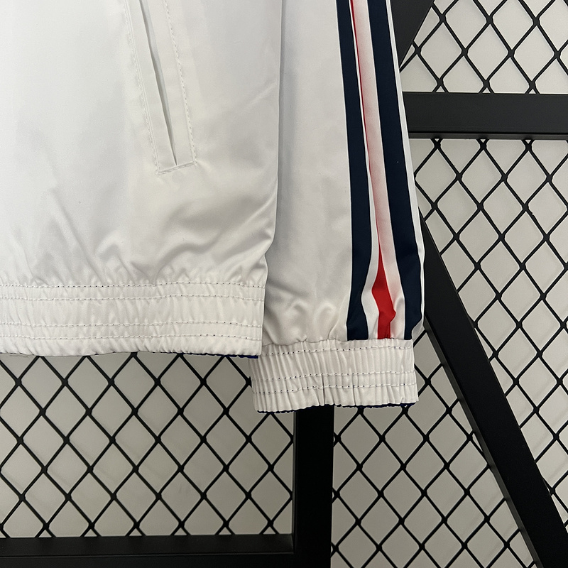 2024 France  (White-Blue) Reversible Windbreaker Soccer Jersey 1:1 Thai Quality