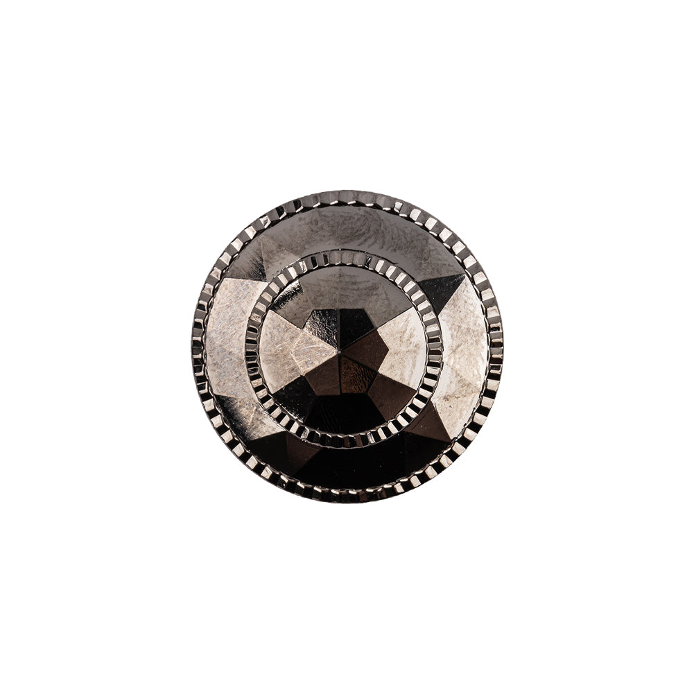 Italian Gunmetal Fancy Faceted Shank Back Plastic Button - 30L/19mm - Joann Fabrics