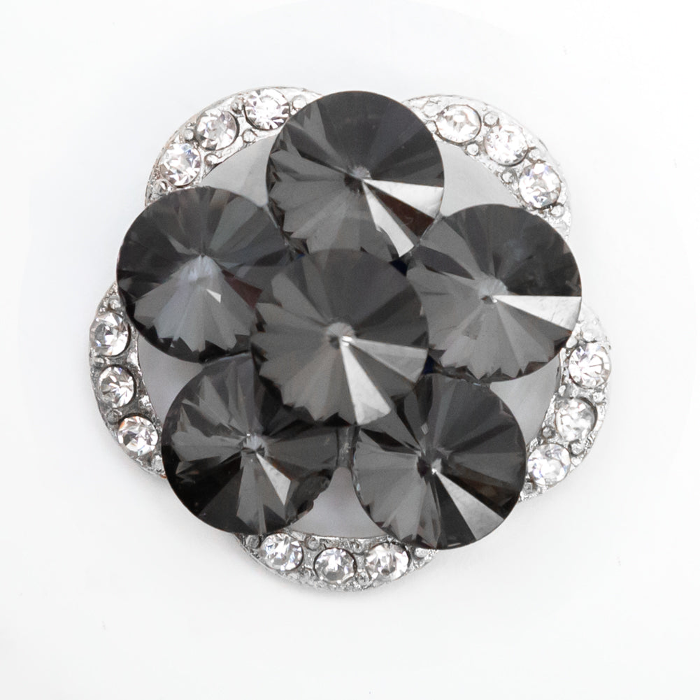 Italian Silver, Gunmetal and Crystal Rhinestone Button - 48L/30.5mm - Joann Fabrics