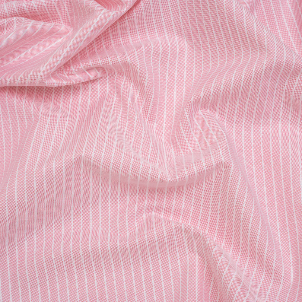 Cotton Oxford Shirting - Light Pink and White Chalk Stripes - Deadstock - Joann Fabrics