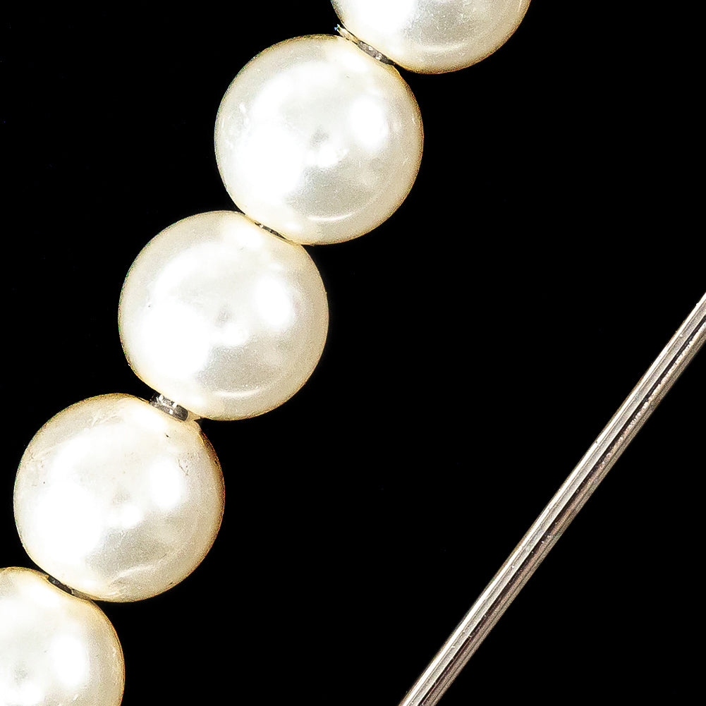 Italian Silver Safety Pin with Pearls - 0.875