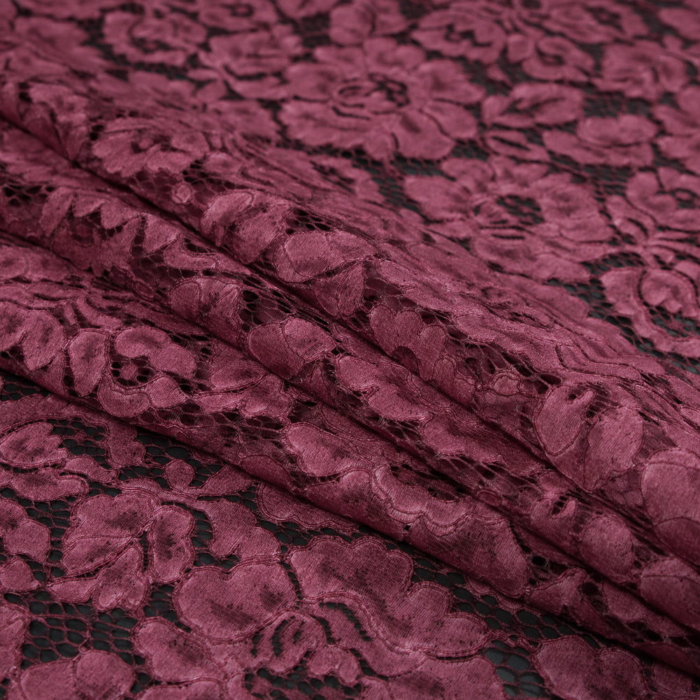 Pad Dyed Cotton Lace - Brick Red Floral - Stevie Collection - Joann Fabrics