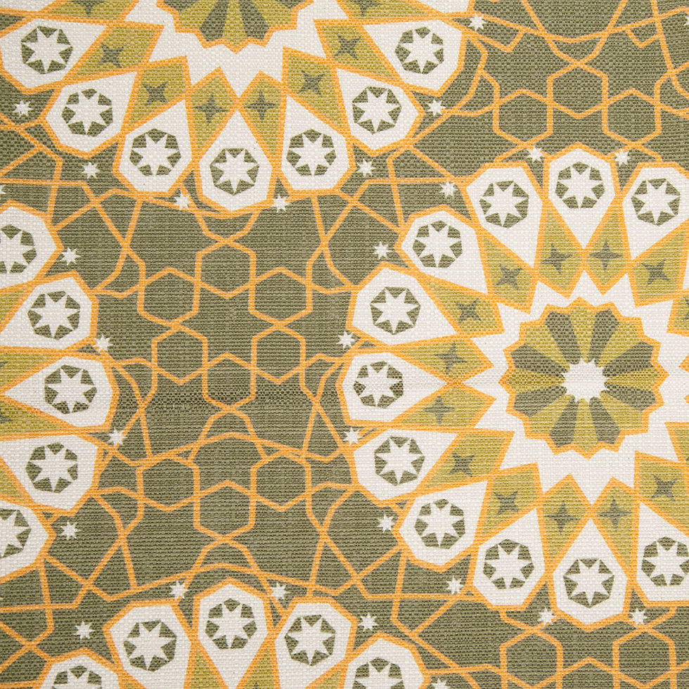 Spanish Green Geometric Poly/Cotton Canvas - Joann Fabrics