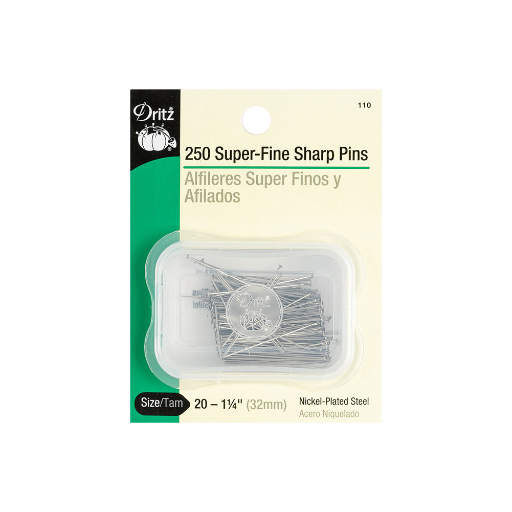 Dritz Super Fine Nickel Plated Steel Pins 250 Ct - 1-1/4