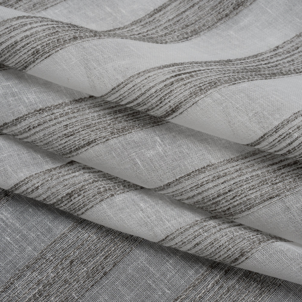 Slubbed Double Wide Drapery Sheers Fabric - Stone Textured Stripes - British Imported - Joann Fabrics