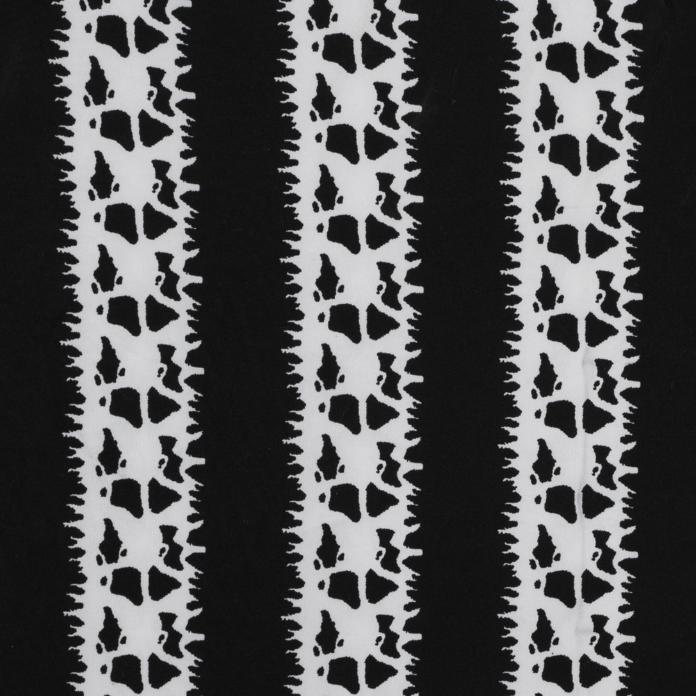 Black and White Abstract Awning Stripes on a Stretch Double Knit - Joann Fabrics