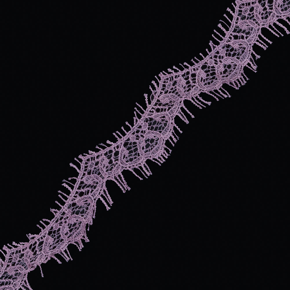 Dusty Mauve Eyelash Lace Trim - 1