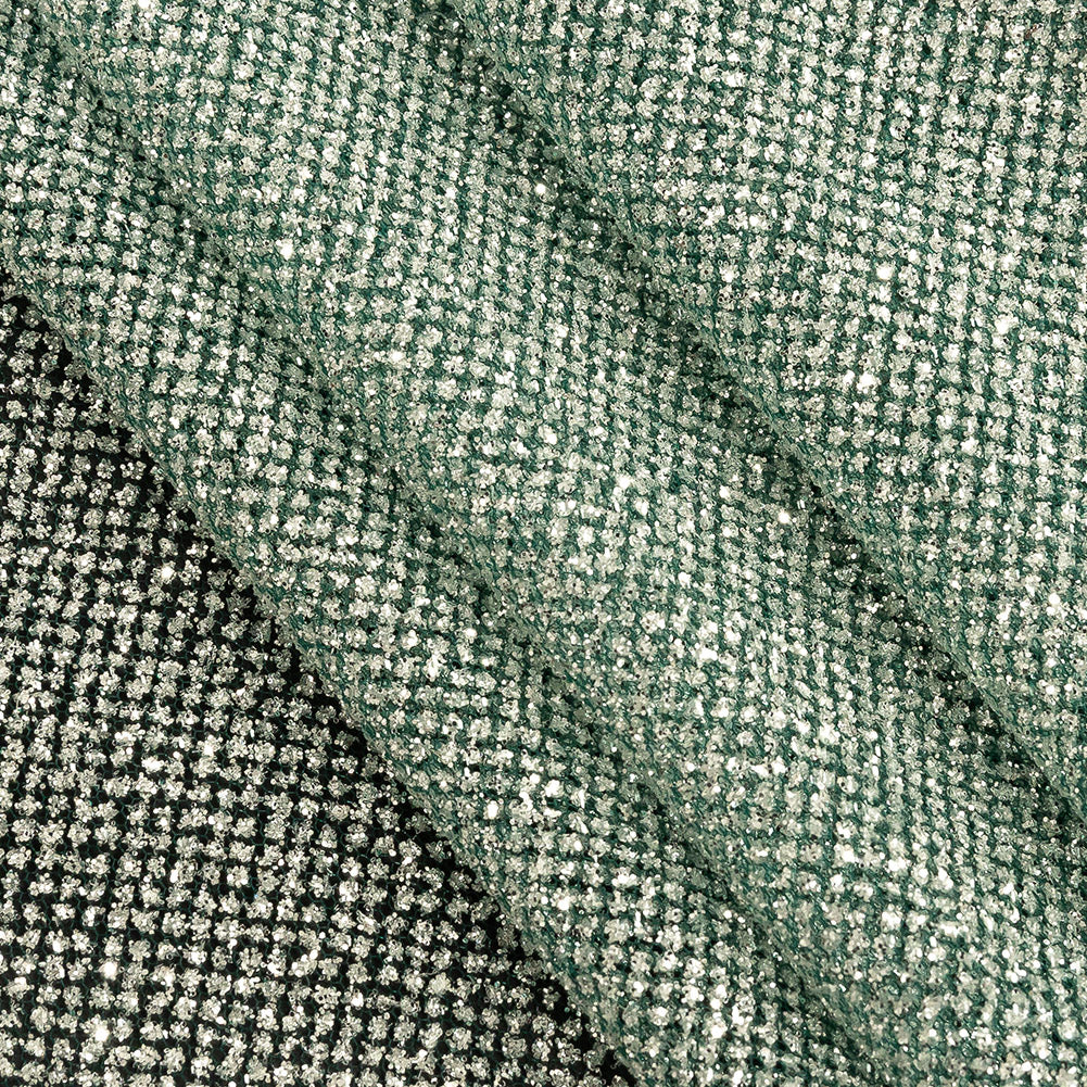 Tulle with Metallic Platinum Glitter - Hurrem Green - Platina Collection - Joann Fabrics