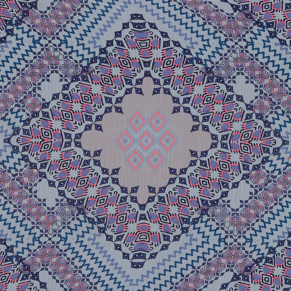 Purple, Florescent Pink and White Printed Crinkled Chiffon - Joann Fabrics