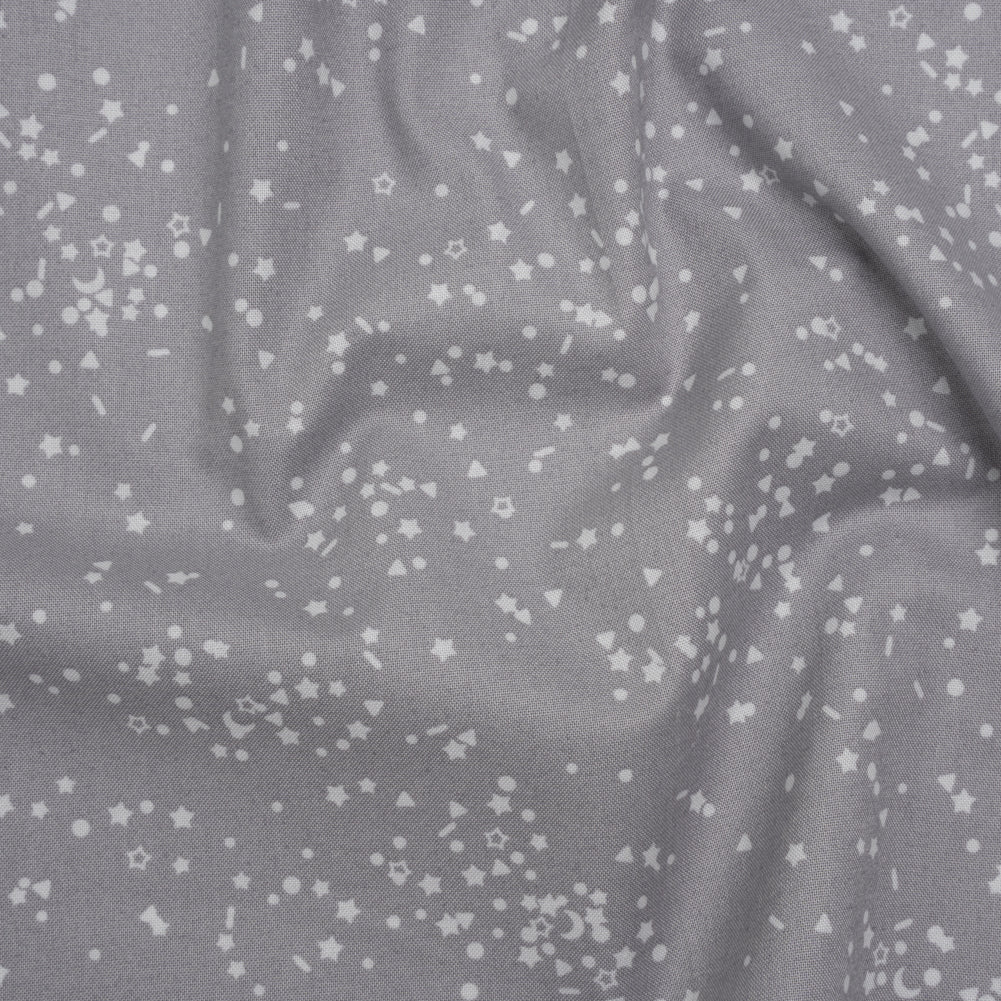 Printed Quilting Cotton by Ghazal Razavi for FIGO Studio - Gray and White Sprinkles - Dewfall Collection - Joann Fabrics