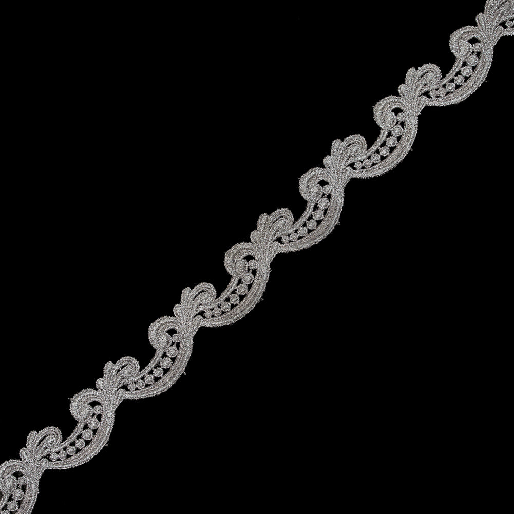Metallic Light Pink Guipure Lace Trim - 1.25