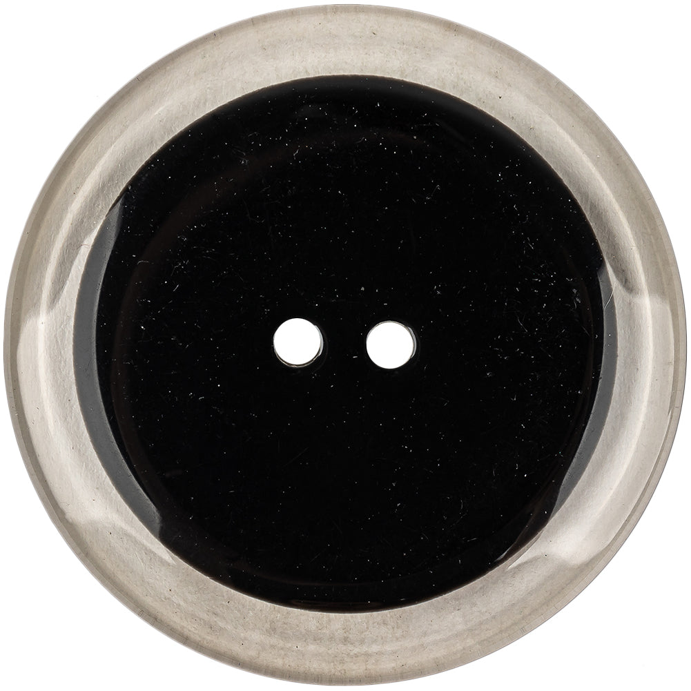 Black and Transparent 2-Hole Smooth Top Plastic Button - 70L/44.5mm - Joann Fabrics