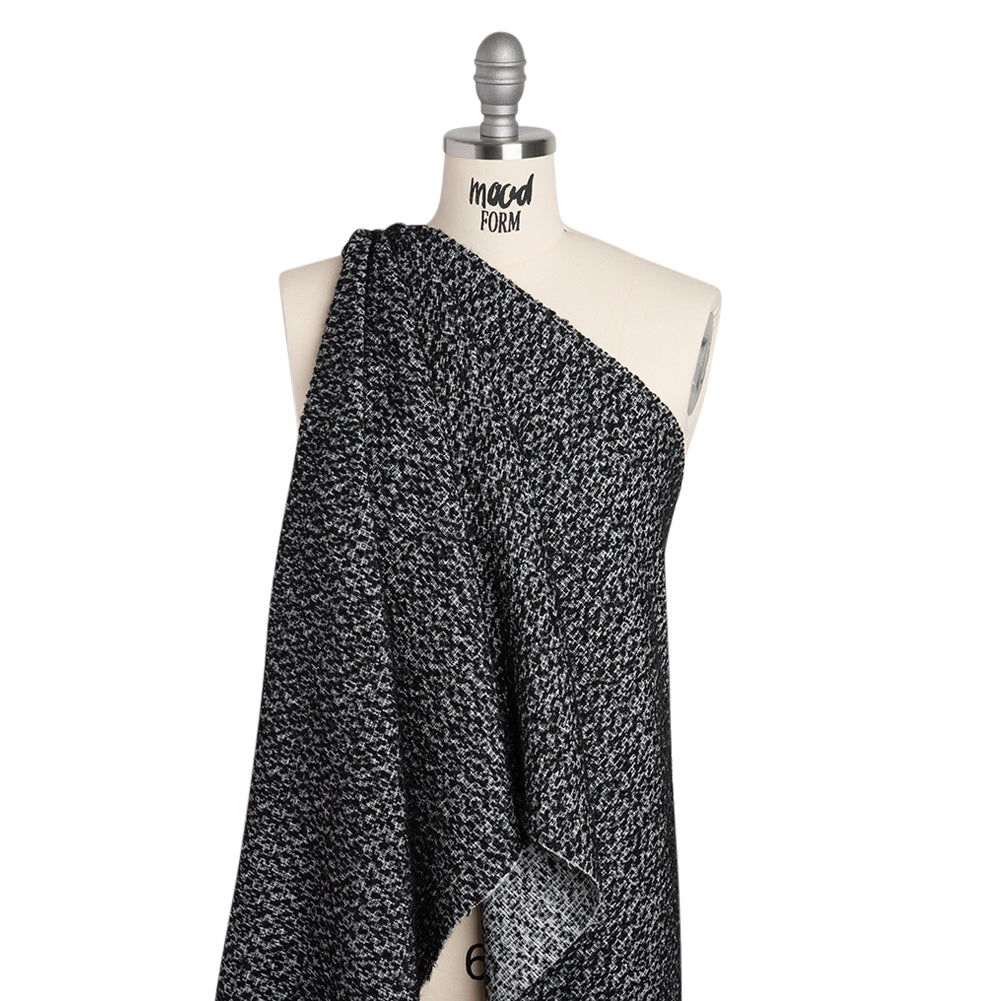 Tweedy Boucle - Black and White Abstract - Deadstock - Joann Fabrics