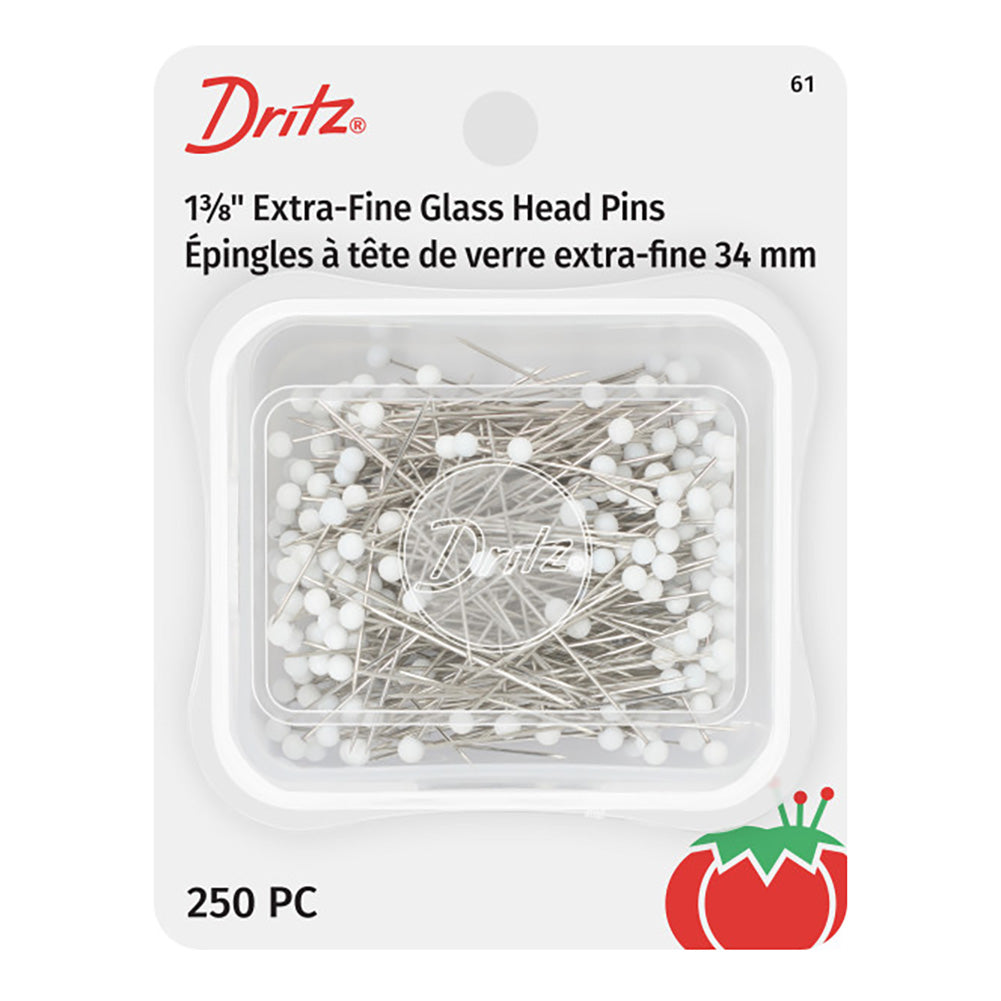 Dritz Extra-Fine Glass Head Pins - 1.375