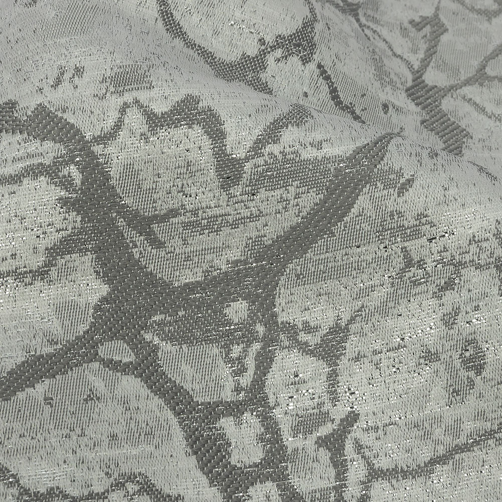 Metallic Drapery Jacquard - Platinum Marble Veins - British Imported - Joann Fabrics