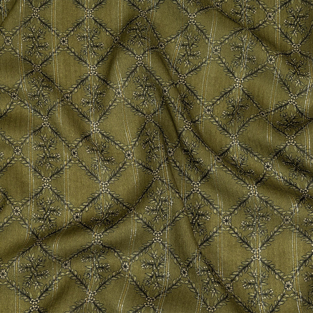 Mood Exclusive Victorian Vines Metallic Pinstriped Viscose Dobby - Joann Fabrics