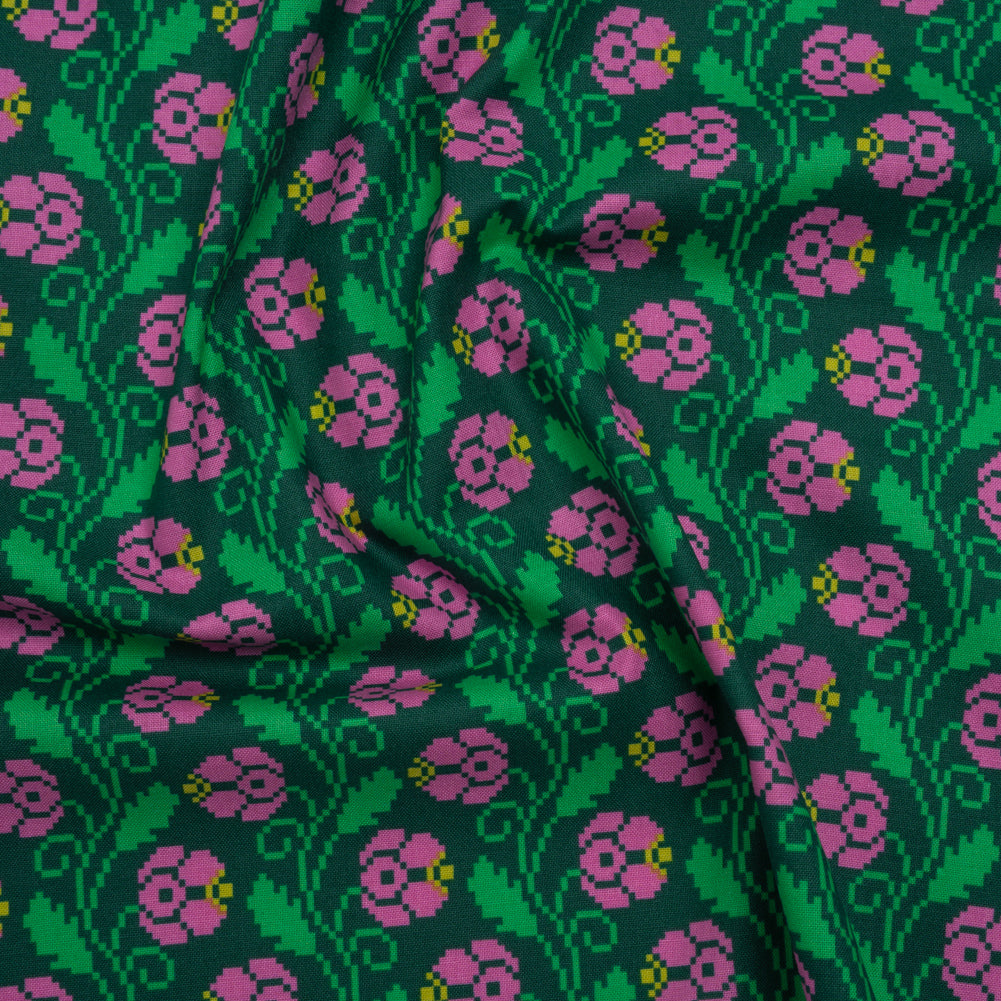 Printed Quilting Cotton by Anna Maria Textiles for Northcott - Darling Curled Vine Floral - Heiress Collection - Joann Fabrics