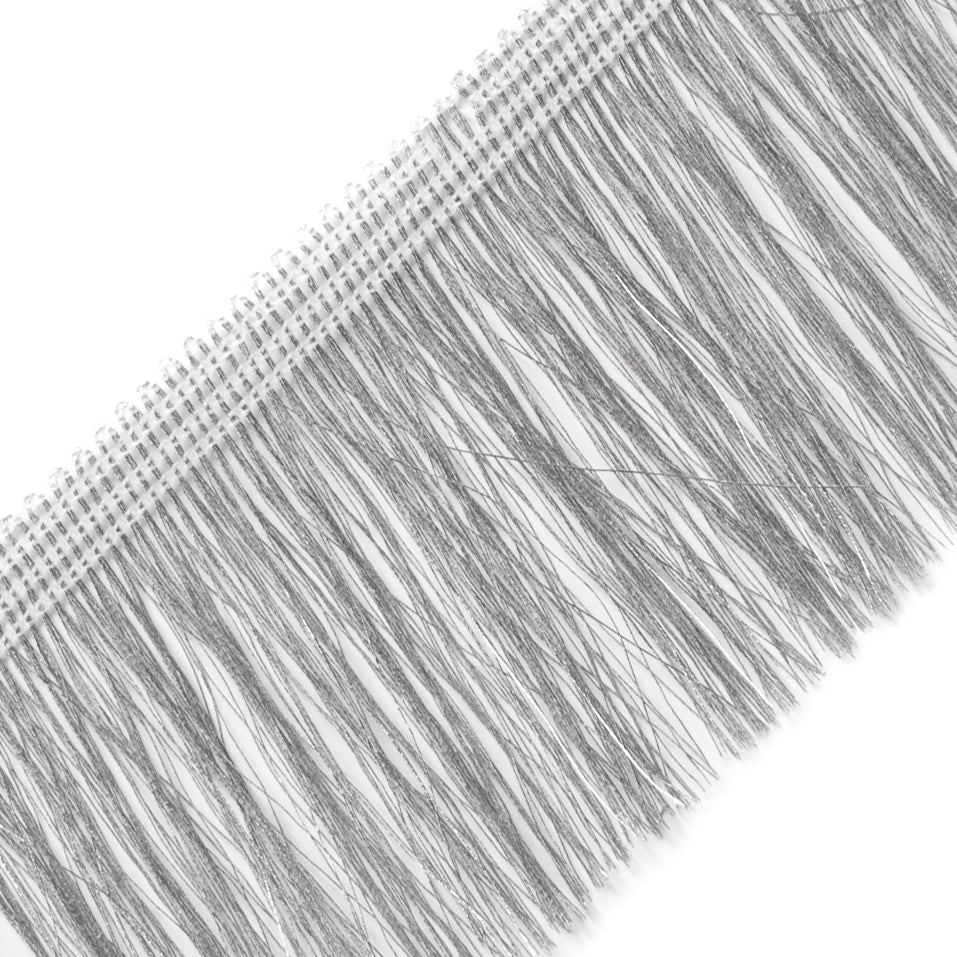 Silver Metallic Polyester Fringe Trim - 2.25