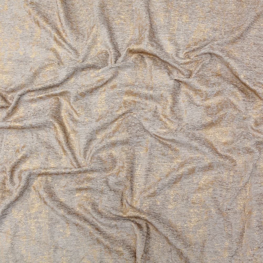 Beige Polyester Chenille with Metallic Gold Foil - Joann Fabrics