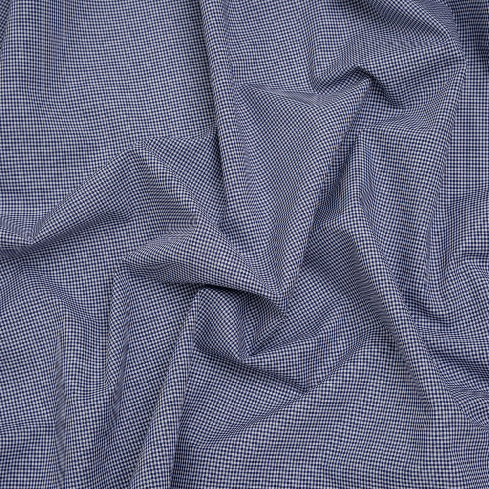 Cotton Gingham Shirting - Navy and White Tiny Checks - Designer Deadstock - Joann Fabrics