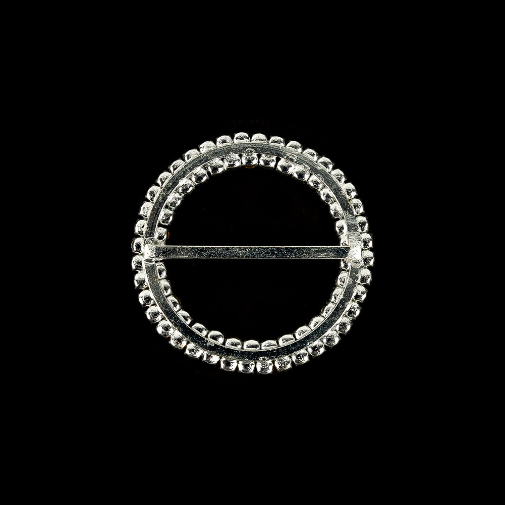 Vintage Two-Row Czech Crystal Rhinestones and Silver Metal Slider - 2.375