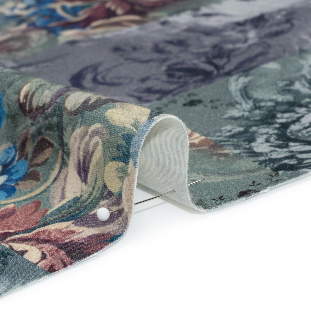 Brushed Stretch Cotton Twill Print - Blue Floral Patchwork - Mood Exclusive Vintage Vignettes - Joann Fabrics
