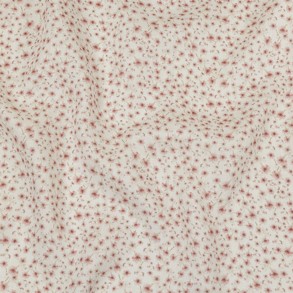 Pink and White Fluttering Flowers Medium Weight Linen Woven - Joann Fabrics