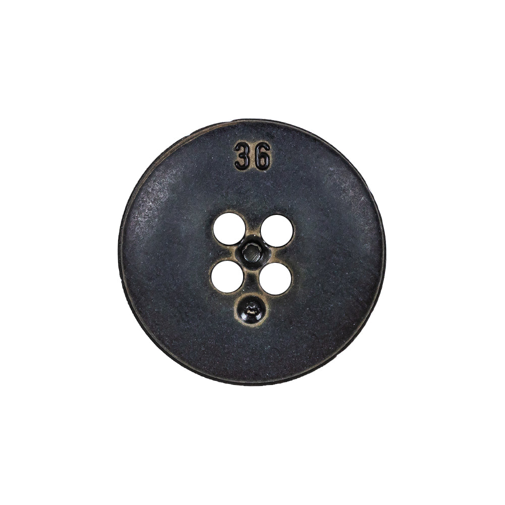 Antique Black Knotted Leather-Look 4-Hole Plastic Button - 36L/23mm - Joann Fabrics